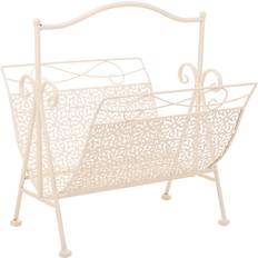 Tidningsställ Alexandra House Living White Ironwork Magazine 36 x 33 x 38 cm Newspaper Rack