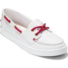 White - Women Boat Shoes Cole Haan Nantucket Leather Penny Loafer