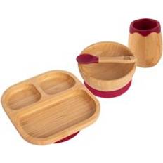 Tiny Dining Divided Bamboo Suction Feeding Set 4pcs