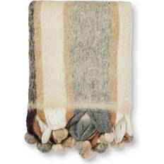 Jakobsdals Striped Mohair Pläd Brun Filt (170x)