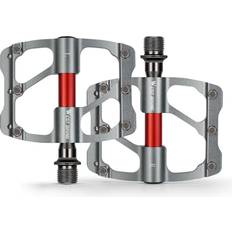 Tomtop Jms 3 Sealed Bearings Bicycle Flat Pedals Aluminum Alloy Bike Pedals 12 Anti-Skid Pins Silver