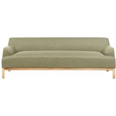 Beliani Stylish 3 Seater Polyester Fabric Wooden Legs Sofa