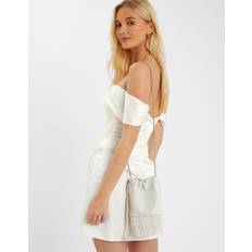 White Bucket Bags Accessorize Bridal Bead Fringe Bucket Bag -