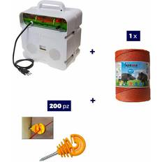 Kit recinzione Gemi Elettronica Kit 1x Elettrificatore 220V 1x Filo 1000 mt 6 Mm + 200 Pz