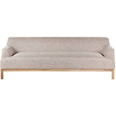 Beliani Stylish Polyester Fabric Wooden Legs Sofa 3 Seater