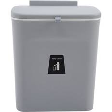 Grey Trash Bin with Inner Bucket 9L 26 x 16 x 29 cm
