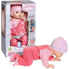 Baby Annabell Dolls & Doll Houses Baby Annabell Emily Walk with Me 710623 43cm Doll with Pink Romper and Hat