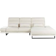 Corner Sofas - White Beliani 4-Sitzer Ecksofa Cremeweiß Stoff L-Förmig Sofa