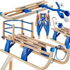 Sledge Vivian Wood Slats Backrest Pull Rope