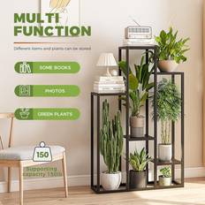 Latitude Run Tall Plant Shelf Flower Stand Flower Stand For Multiple Plants Tiered Coner Plant Table For Window Garden Balcony Living Room Gray