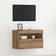 Vægskabe på Black Friday tilbud vidaXL TV Væghylde Med LED Lys Artisan Eg 60 x 30 x 40 cm Vægskab