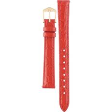 Hirsch Crocograin 12mm Medium Red Leather Watch Strap 12302820-1-12