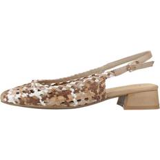 XTI Carmela Leather Women's Slingback Braided Sandals - Beige