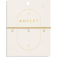 White Anklets Joma Jewellery Three Freshwater Pearl Gold Tone Anklet - Pearl Gold