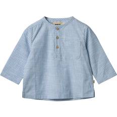 6-9M Skjortor Barnkläder Wheat Bjørk Skjorta - Blue Stripe