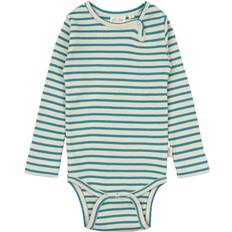 Turkis Bodyer Børnetøj Petit Piao Modal Body - Turkis - Turquise/Dark Off White
