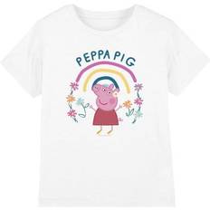 Peppa Pig Childrens Floral Rainbow T-Shirt - White