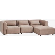 Sofás Sklum Modular De 3 Piezas Con Puff Fogler Pana Marrón Sofá