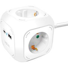 LogiLink Stikdåser & Forlængerledninger LogiLink Power Cube Multi-grenuttag USB-A/USB-C PD 20W