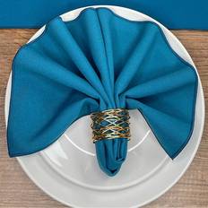 Hope Textiles Plain Napkins Pack of 4 48 cm Teal Cloth Napkin Blue