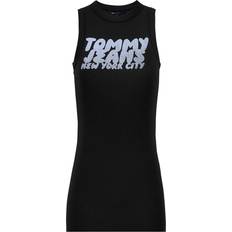 Tøj Tommy Jeans Bubble Logo Slim Mini Dress - Black