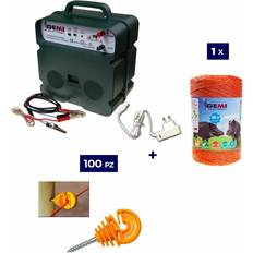 Kit recinzione Gemi Elettronica Kit Completo Recinto Elettrico 12V 220V 500MT 6Mm 100pz