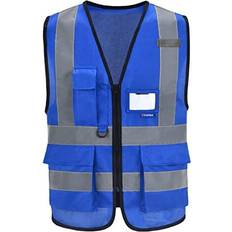 A-Safety Blue Safety Vest Reflective Work Vest - Blue