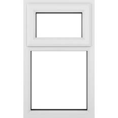 Window Shutters Crystal uPVC A Rated Top Hung Opener Over a Fixed Light 610 x 1040mm Clear Window Shutter