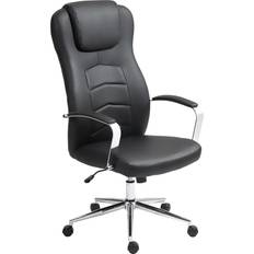 Homcom Stolar Homcom Ergonomisk Läderlook Svart Kontorsstol