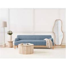 Beliani Stylish Polyester Fabric Wooden Legs Sofa 3 Seater