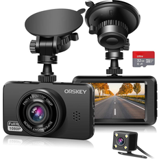 ORSKEY Dash Cam for Cars Front and Rear SD Card Includ