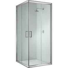 Shower Cabin Idralite Mampara De Ducha Deslizante Vidrio Transparente 80x80 cm Mod. Alabama