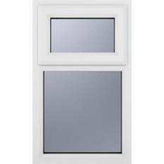 White Windows Crystal uPVC A Rated Top Hung Opener 1190mm x 1115mm Obscure Glazing Window Shutter