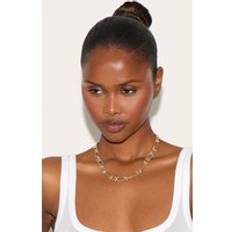 PrettyLittleThing Gold Oval Circle Link Chain Necklace - Yellow