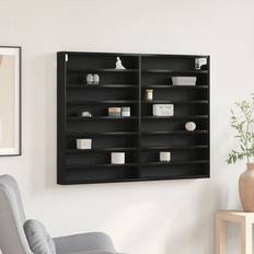 vidaXL Vitrine Skab Sort Eg 100 x 8,5 x 75 cm Konstrueret Træ Vitrineskab