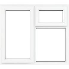 Window Shutters Crystal uPVC White Left Hung Top Opener Clear Triple Glazed 1190 x 1040mm Window Shutter