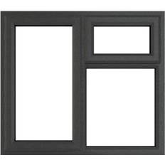 Window Shutters Crystal uPVC Grey White Left Hung Top Opener Clear Triple Glazed 1190 x 965mm Window Shutter