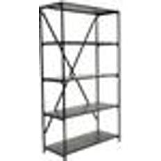 Étagères Biblioth Que Design 5 Plateaux De Rangement En Mêtal H.155 cm Noir Étagère