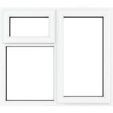 Window Shutters Crystal uPVC White Right Hung Top Opener Clear Triple Glazed 1190 x 1115mm Window Shutter