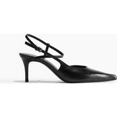 H&M Pointed Leather Court Shoes - Black