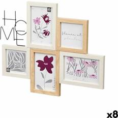 Metal Photo Frames Gift Decor Natural Metal and MDF Wooden Set 8 Units Photo Frame
