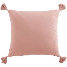 Coussins de Décoration Complets À Pompons Gaze Coton 40x40 cm Rose Coussin de Décoration Complet (40x)