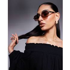 River Island Womens Gold Metal Retro Hexagon Sunglasses - Gold