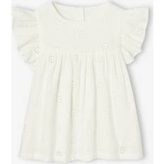 Girls Blouses & Tunics Vertbaudet Embroidered Cotton Gauze Blouse - White