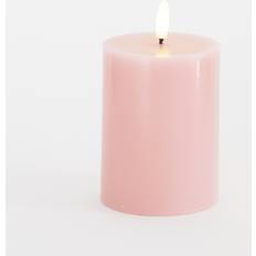 Pink Lys & Tilbehør Sirius Sille Bloklys LED Ø7.5 H10 cm Light Pink LED-lys