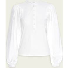 Frame Bluser Frame Femme Puff Sleeve Henley - White