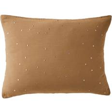 Taies d'oreiller 50x70 cm Gaze De Coton À Pois Brodés Camel Taie d'oreiller (70x50cm)