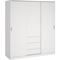 Furniture on sale Tvilum Esla Scandinavian Matt White 3 Drawer Large Triple Sliding Door 2004mm 1770mm 600mm Wardrobe