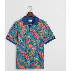 Gant Pikétröjor Gant Printed Ss Polo Herr Kortärmade Stl L - Deep Cobalt