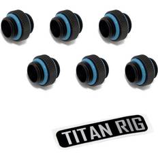 XSPC G1/4 5mm Male to Male Fitting Matte Black 6-Pack